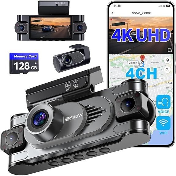 4 Channel 360° 4K Dash Cam with GPS