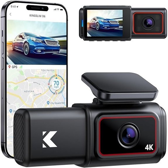 D6 4K Dual Dash Cam with WiFi & GPS