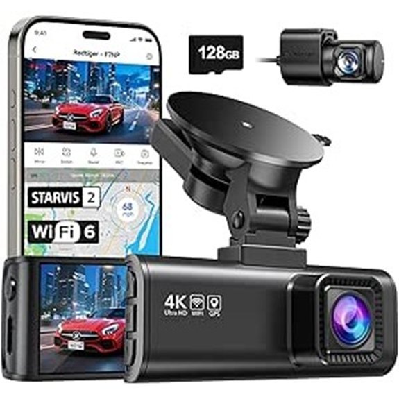 REDTIGER 4K Dash Cam Front and Rear (F7NP)
