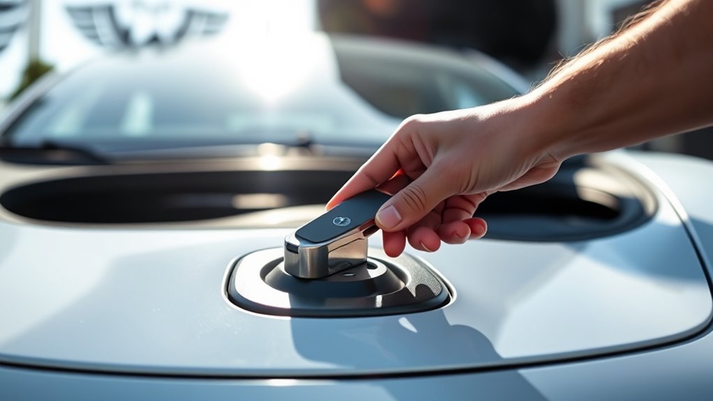 accessing stuck tesla frunk