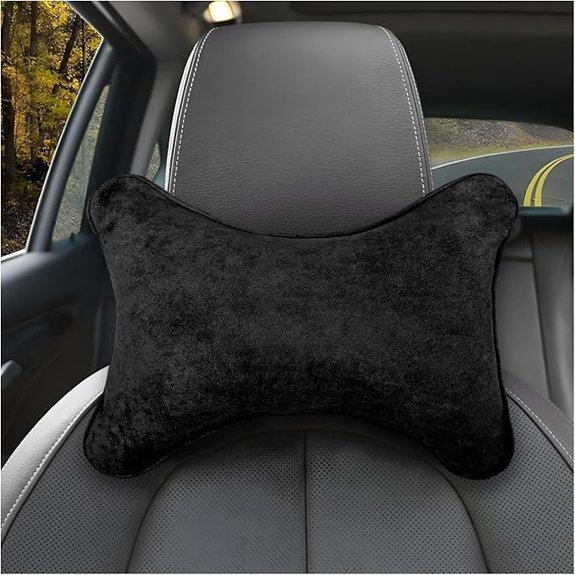 Car Neck Pillow with Adjustable Strap (Black)
