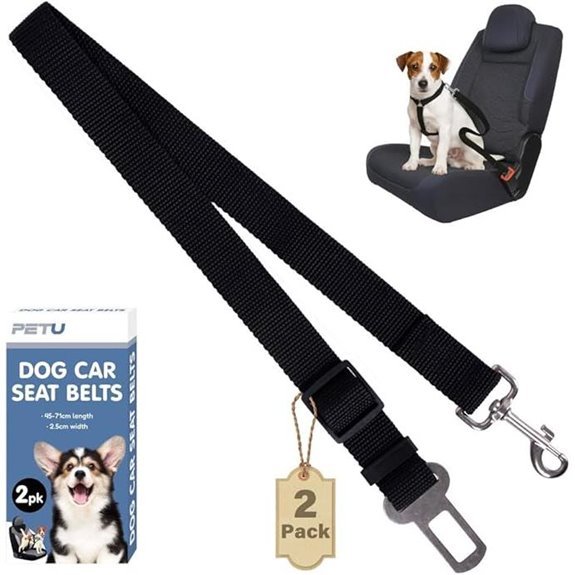 Petu Adjustable Dog Car Seat Belts (2 Pack)