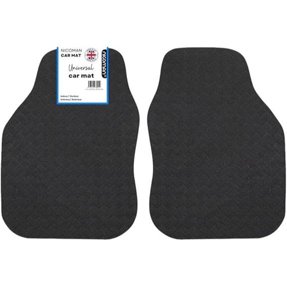 Nicoman Universal Black Car Mats with Anti-Slip