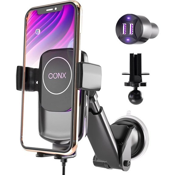 Wireless Car Charger with Auto-Clamping Phone Holder