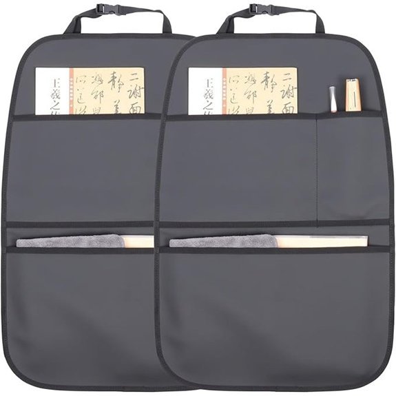 Kick Mat Back Seat Protector with Storage Pockets