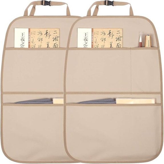 Kick Mat Back Seat Protector with Storage Pockets