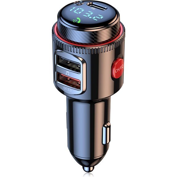 Bluetooth 5.4 FM Transmitter with Fast Car Charger