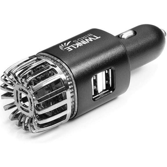 Car Air Purifier Ionizer with Dual USB Charger