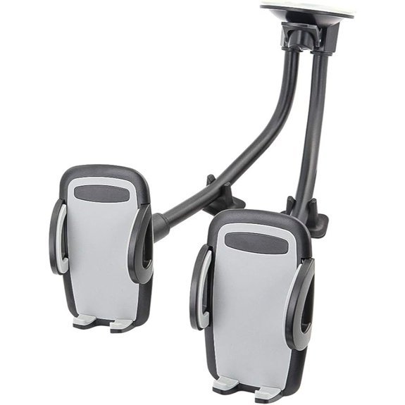 Dual Phone Holder for Car Windshield/Dashboard