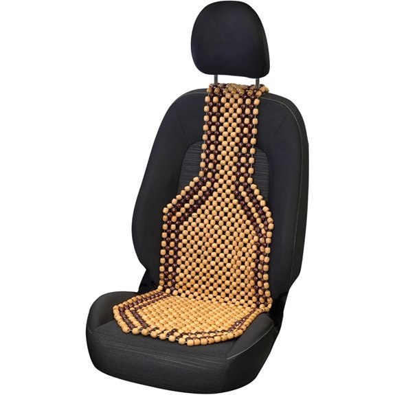 Carpoint 'Classic' 0323212 Car Seat Pad with Wooden Beads 139 x 45 cm