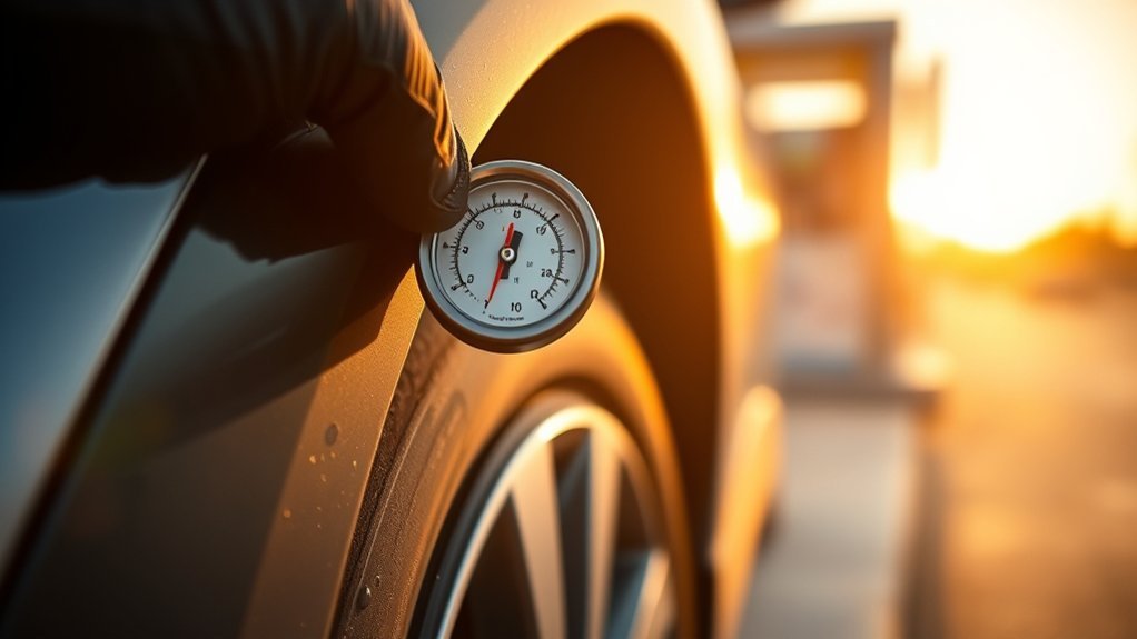 check and adjust tire pressure