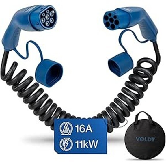 VOLDT 11KW 16A Coiled EV Charging Cable