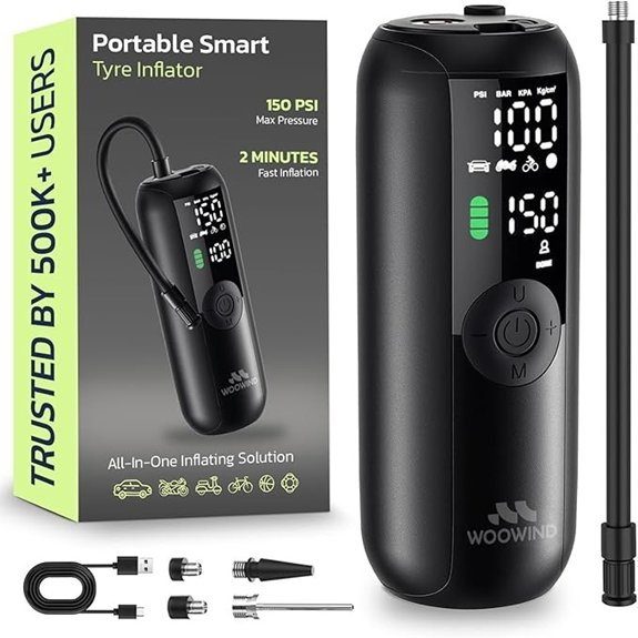 Woowind Tyre Inflator Air Compressor with Digital Gauge