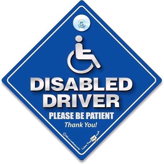 Disabled Driver Car Sign Disabled Driver Sticker