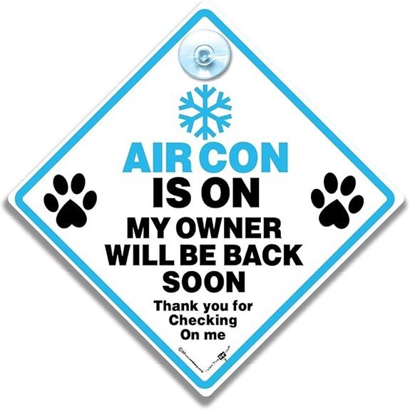 Dog Air Con Car Sign with Suction Cup