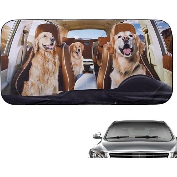 Dog Pattern Windshield Sunshade with Suction Cups