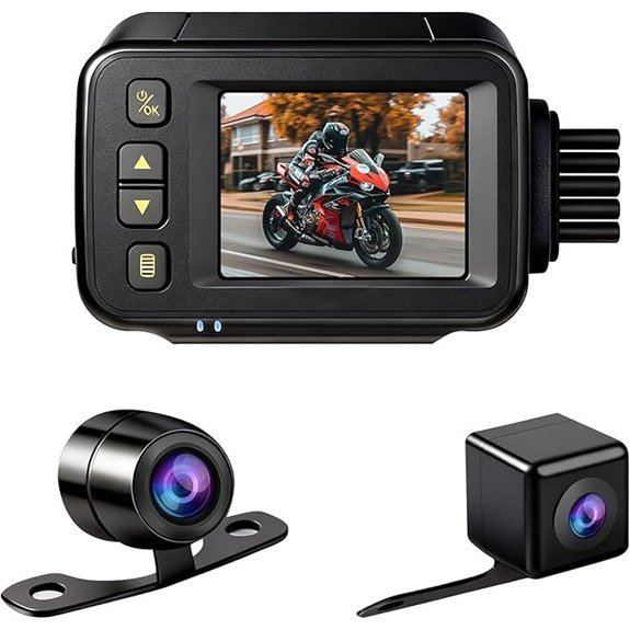 OBEST Motorcycle Dash Cam with Dual AHD 720P