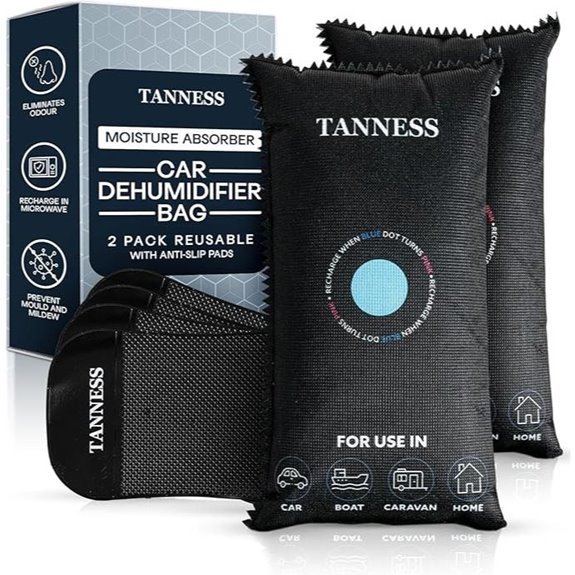 2 Pack Car Dehumidifier Bags with Anti-Slip Pads