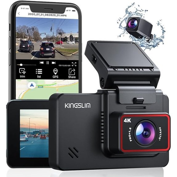 Kingslim D4 Dual Dash Cam with WiFi and GPS