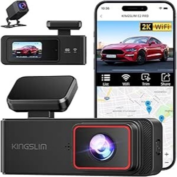 KINGSLIM Dual Dash Cam Front and Rear (E2PRO)