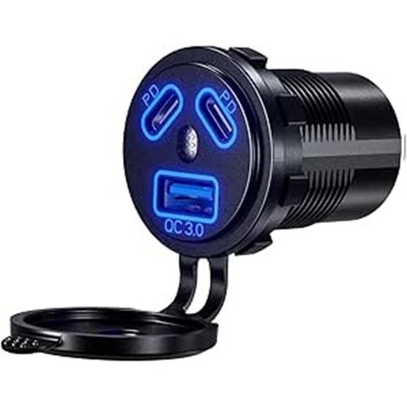 Type C USB Dual Port Car Charger Socket