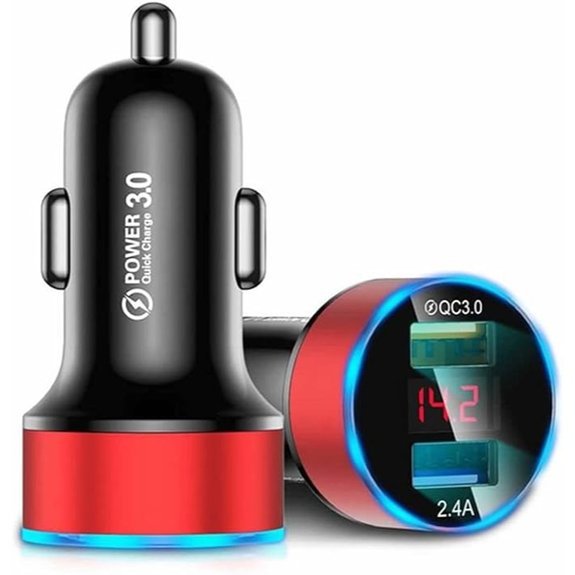 Car Charger Dual Port QC3.0 with LED Display