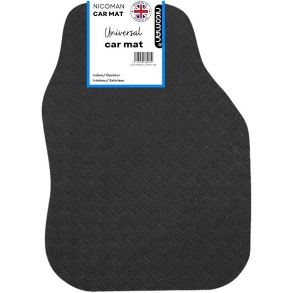 Nicoman Universal Black Car Mats - Heavy Duty Waterproof