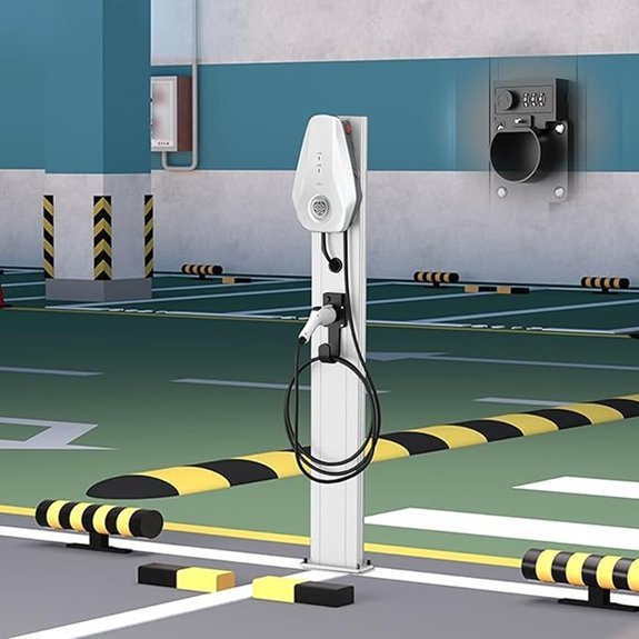 EV Charging Stand with J-Hook for Cable Management