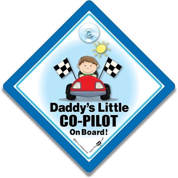Daddy's Little Co-pilot On Board Car Sign