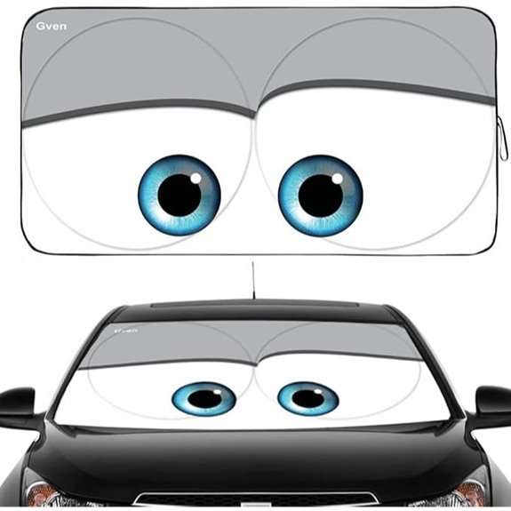 Gven Windshield Shade for Car with Funny Eyes