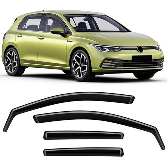 Black Wind Deflectors Compatible with Golf MK7/MK8