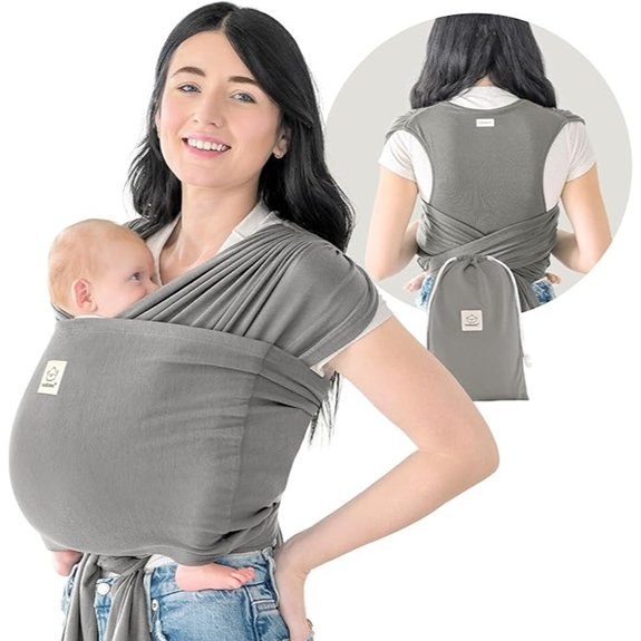 KeaBabies D-Lite Baby Wrap Carrier (Graphite)