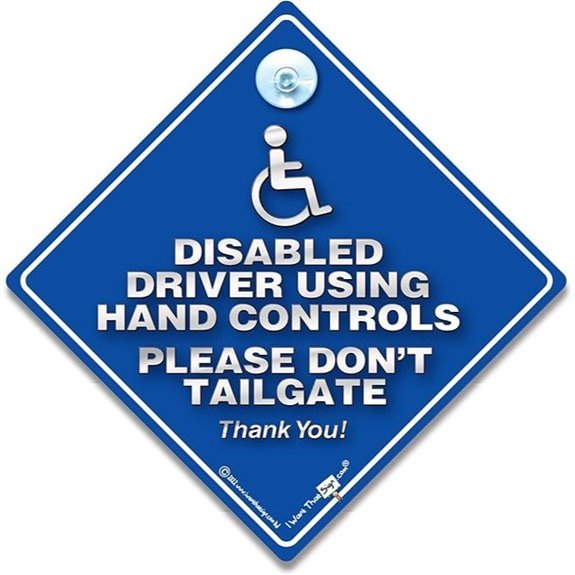 Disabled Driver Hand Controls Car Sign