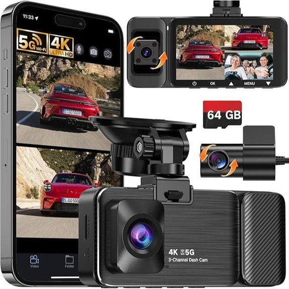 WECOOL 3 Channel 4K Ultra HD Dash Cam