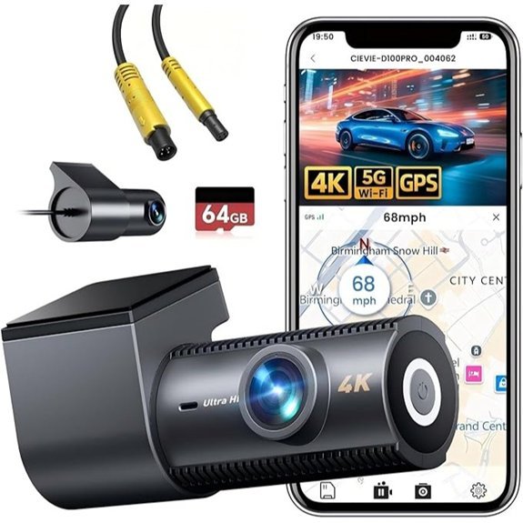 4K Dash Cam Front and Rear Bundle