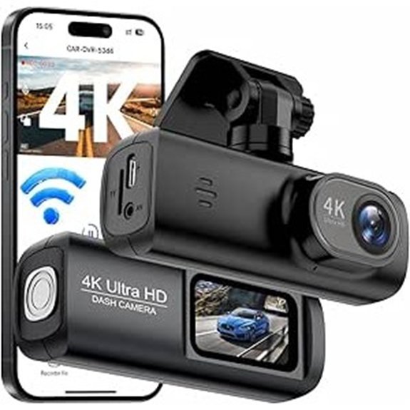 4K Front Dash Cam with Wi-Fi and Night Vision
