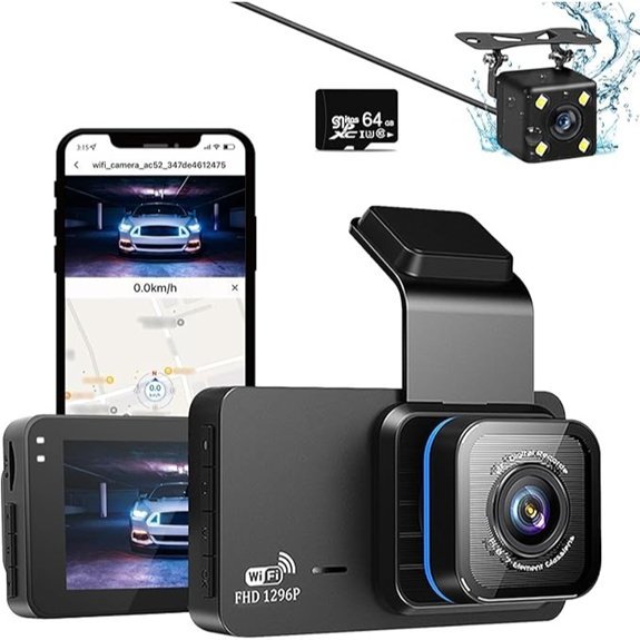 1296P Front and Rear Dual Lens Dash Cam