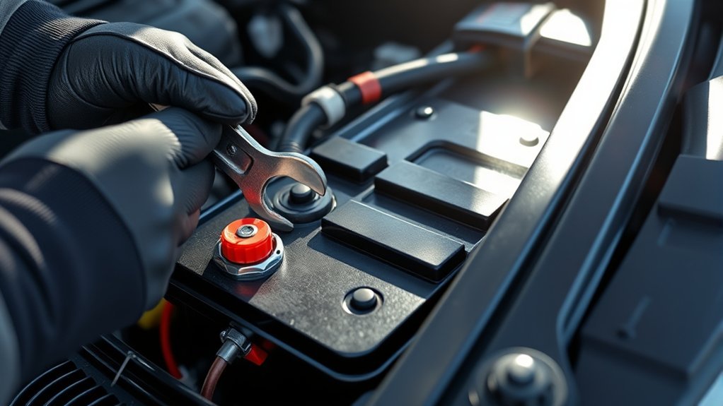 identify battery and terminals