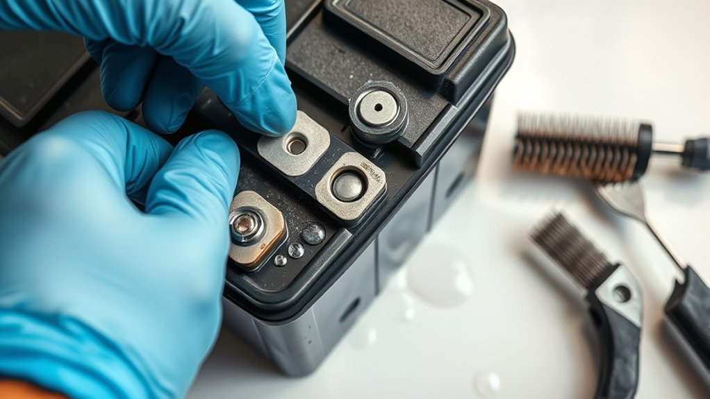 identify battery terminal polarity