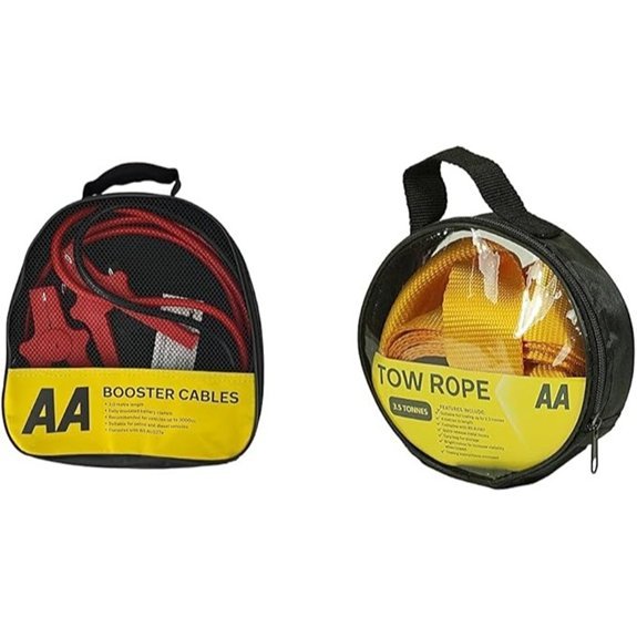 AA Insulated Booster Cables and Tow Rope Bundle