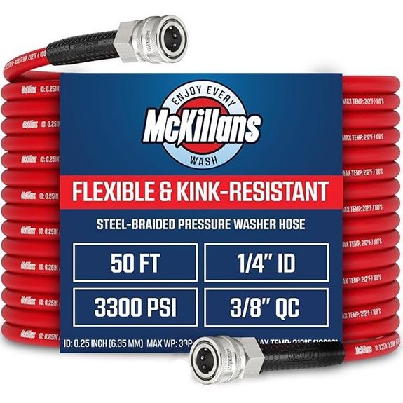 McKillans Pressure Washer Hose 50 ft - Kink-Resistant