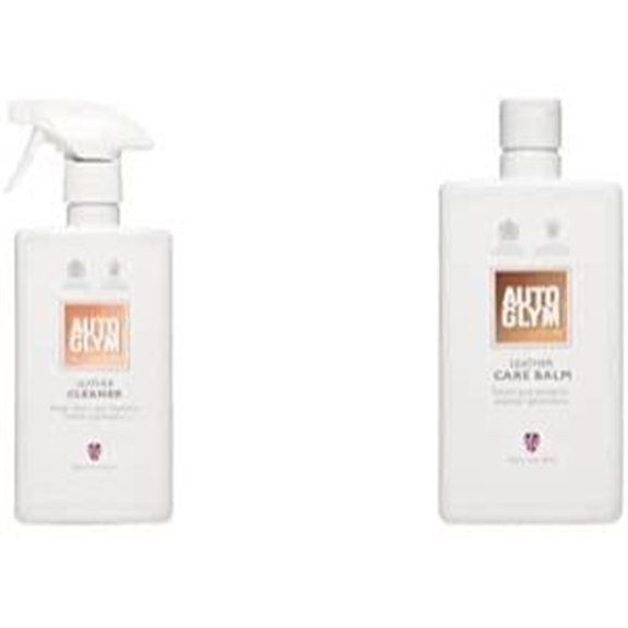 Auto Glym Leather Cleaner 500ml+Auto Glym Leather Care Balm 500ml - white