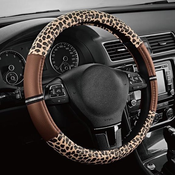 Road Comforts Leopard Steering Wheel Cover (Universal Fit)