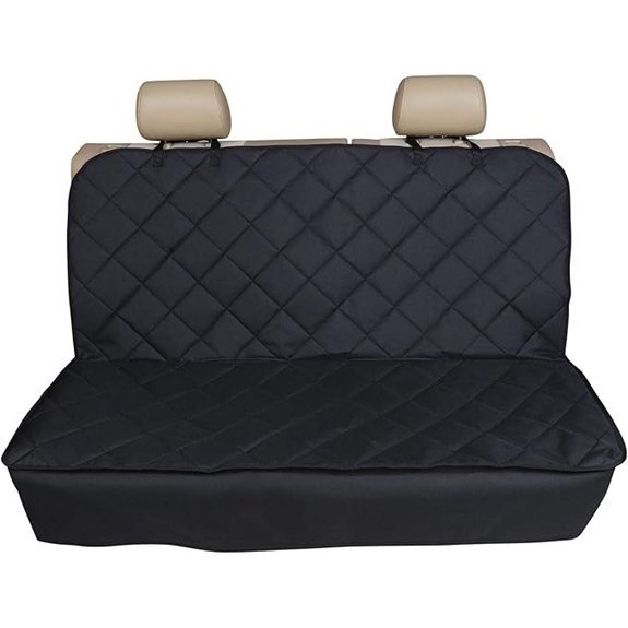 Premium Luxury Black Quilted Rear Seat Cover Protector Protector