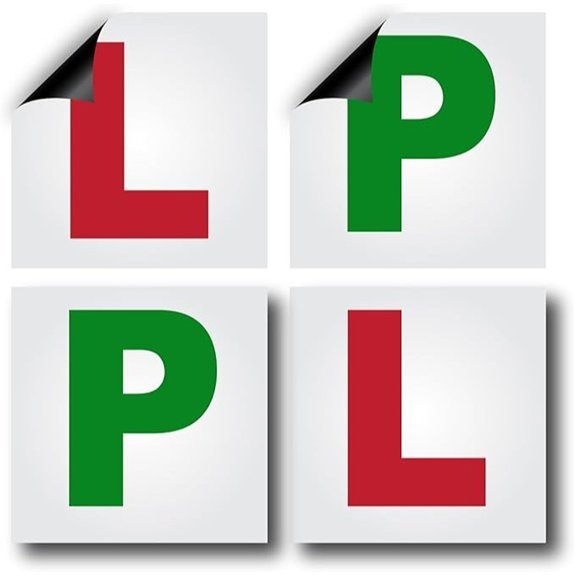 Magnetic L Plates & P Plates - Pack of 4