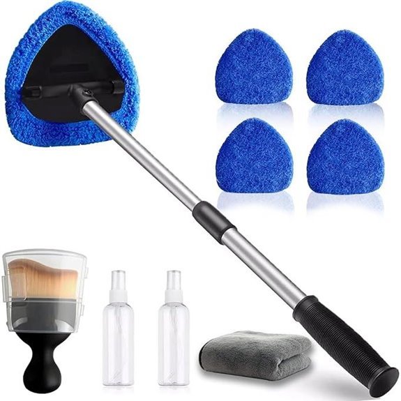 Car Windscreen Cleaner with Microfiber Pads and Spray Bottles