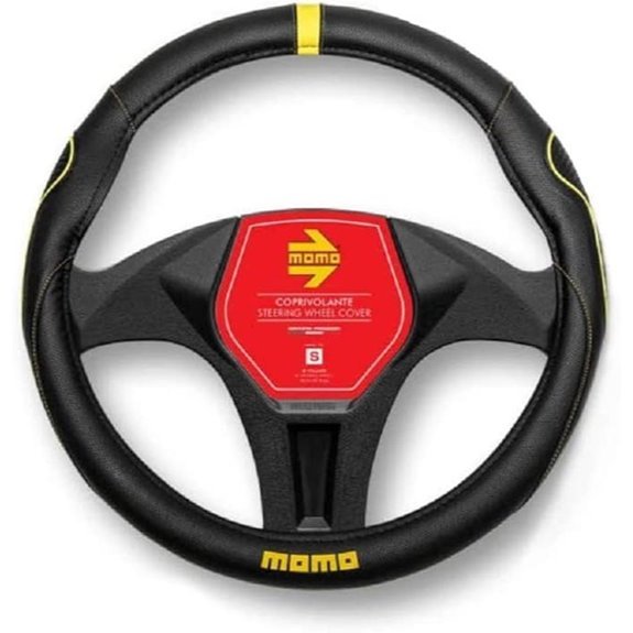 MOMO SUPERGRIP UNIVERSAL STEERING WHEEL COVER BLACK AND YELLOW