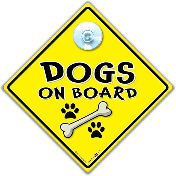 Dogs On Board Car Sign with Paw and Bones