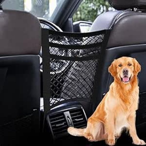 Dog Car Barrier Net with Storage Pockets