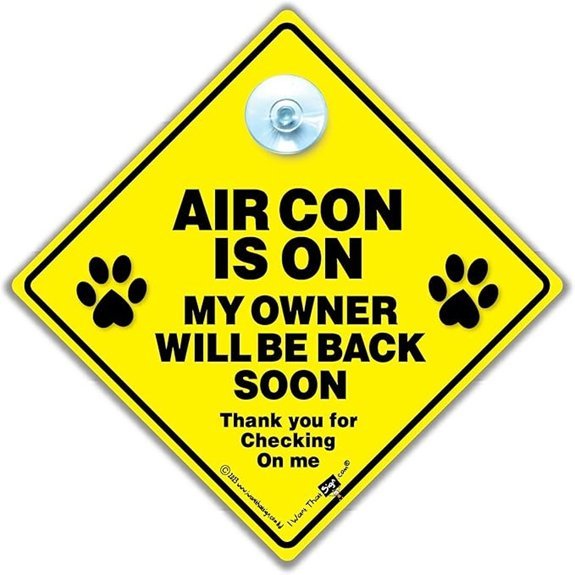 Dog A/C Sign with Suction Cup - Pet On Board